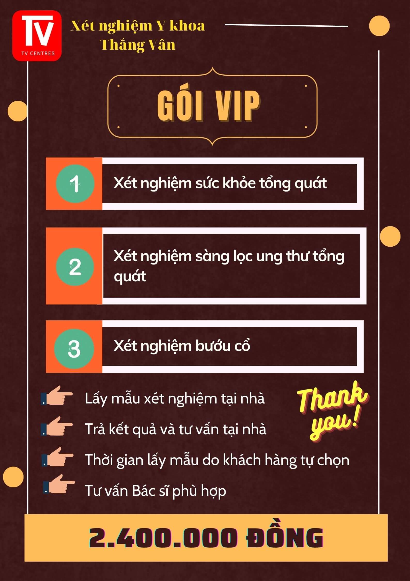 Xét nghiệm Tổng quát VIP